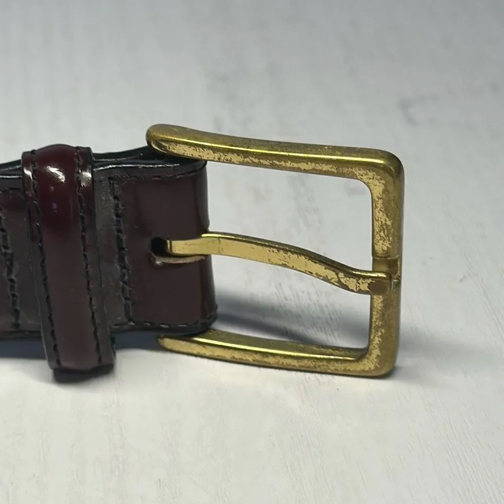 Brighton Genuine Leather Belt‎ Mens 40 Brown Solid Brass Buckle English Calf
